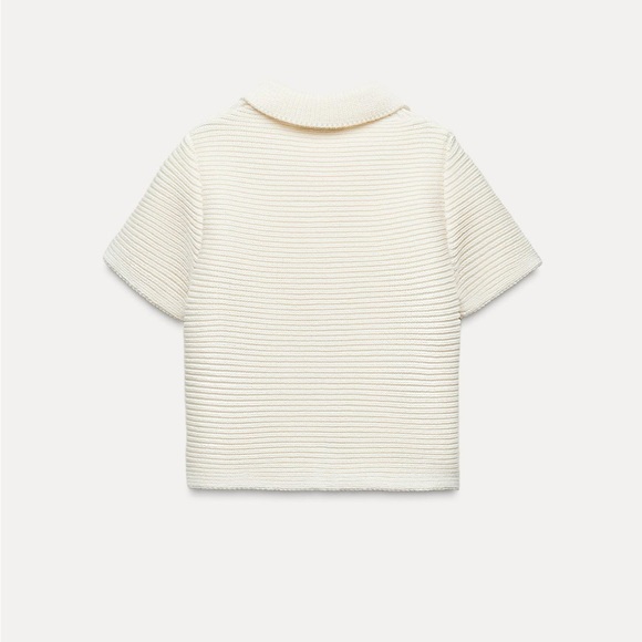 Zara chunky knit Peter Pan collar cardigan - Picture 3 of 4